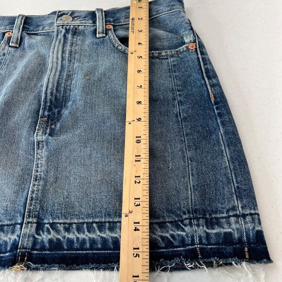 Denim & Supply Ralph Lauren Womens Denim Mini Skirt Size 28 Frayed Hem - Picture 8 of 12